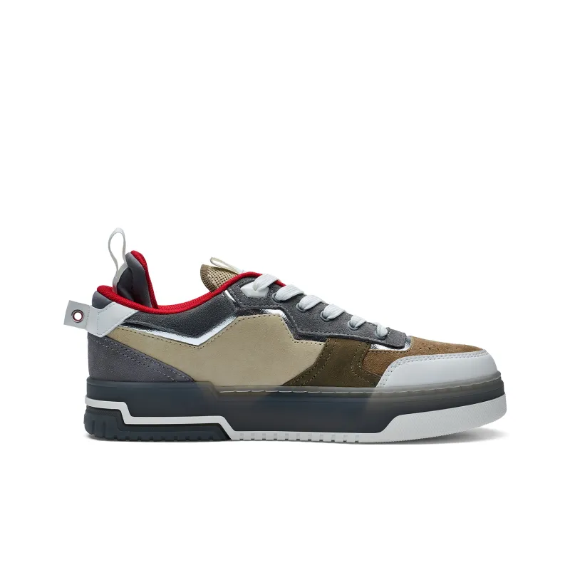 Kappa Back to Back Anti Slip Wear Resistant Low Top Skateboard Shoes Men's Gray Khaki-1