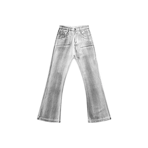 PEIMENG Jeans Unisex White Gray