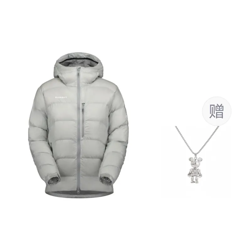 MAMMUT Gravity Down Jacket Unisex Light Gray Comes With Necklace-0