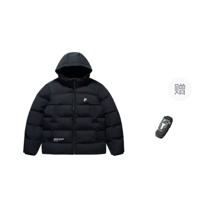 FILA FUSION Down Jacket Men's Black Comes With Survival Wristbands-0