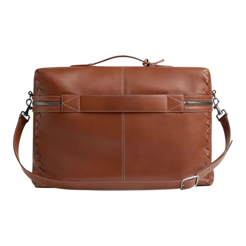 Bottega Veneta Calfskin Travel Bag Men's Light Wood & Natural-2