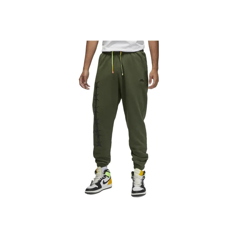 Jordan Knitted Sweatpants Men's Olive Green-0