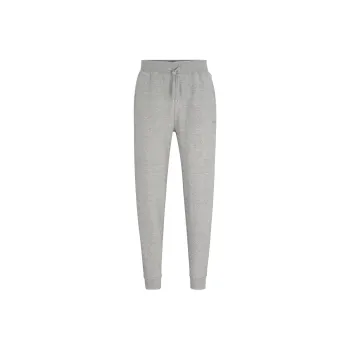 HUGO BOSS Tracksuit Bottoms With Embroidered Logo Knitted Sweatpants Men's Gray