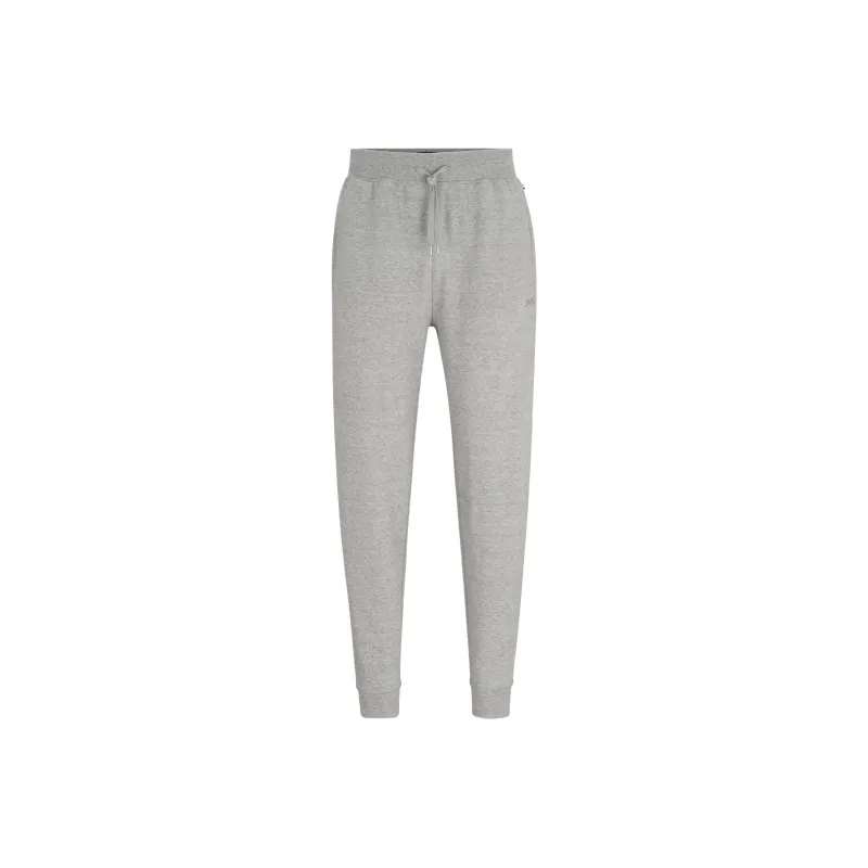 HUGO BOSS Tracksuit Bottoms With Embroidered Logo Knitted Sweatpants Men's Gray-0