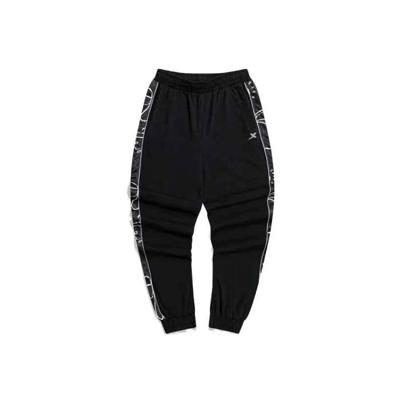 XTEP Knitted Sports Pants Men's Jet Black-0
