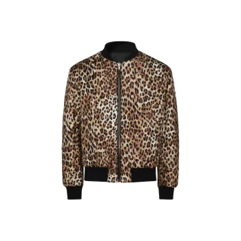 MOSCHINO Leopard-print Bomber Jacket