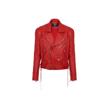 BALMAIN Quilted Leather Biker Jacket