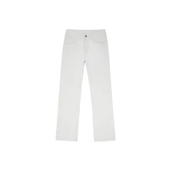 QOTRIOCK Jeans Unisex Pearl White