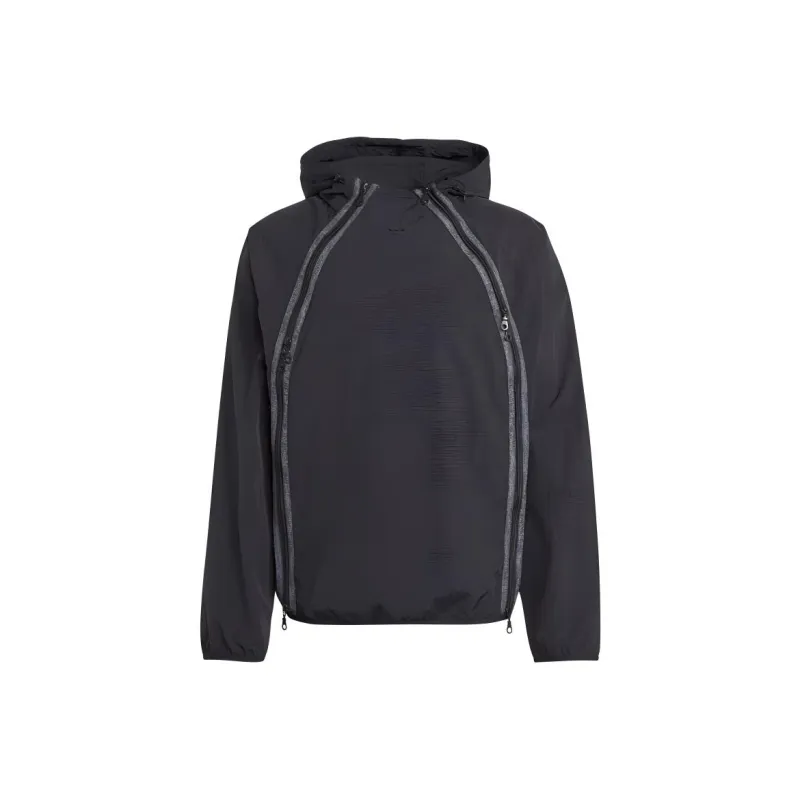Adidas Logo Detailed Zipped Windbreaker-0
