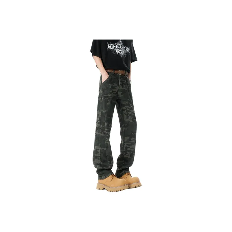 Evil Lions Jeans Unisex Camouflage Bootcut Versatile Style-0