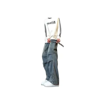 UPXIW Jeans Unisex Blue