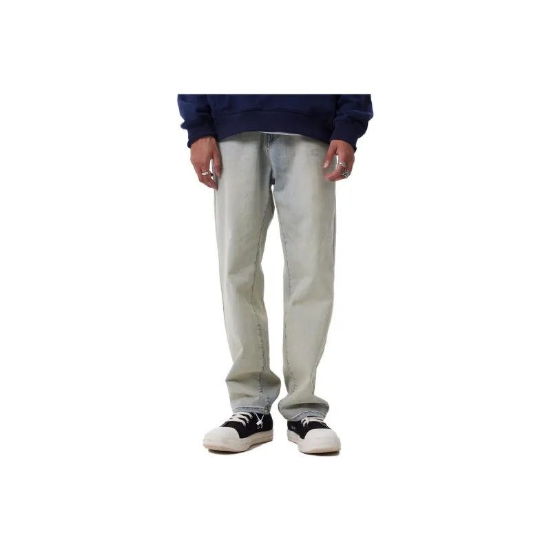 WAITINGWAVE Jeans Men's Yellow Mud Washable-0
