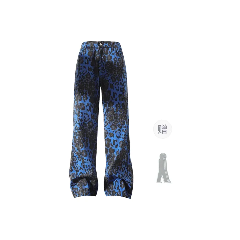 FAX FOR FMACM Jeans Unisex Black Leopard Print-2