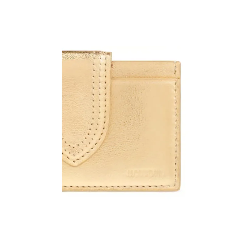 Jacquemus Sheepskin Card Holder Women's Gold-3