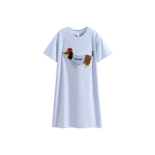 White Ran Nightgown Women's Rime Blue