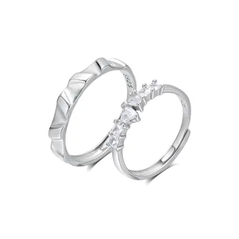ENFANTIN S925 Silver With Zircon Rings Unisex