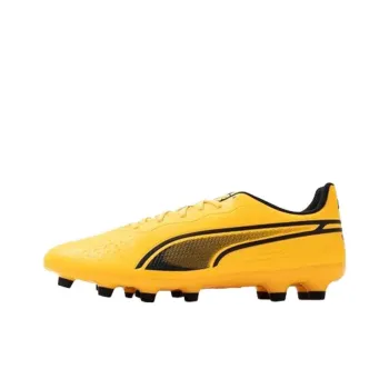 PUMA KING MATCH HG Rubber Short Studs Anti Slip Wear Resistant Soccer Shoes Unisex Yellow