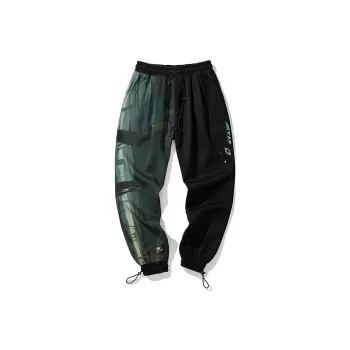SANSYAS Loose Fit Elastic Cuff Casual Pants Unisex Black