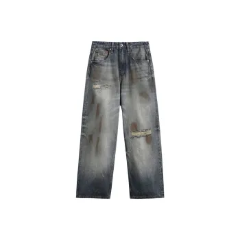 ZENGZHI Jeans Unisex Blue