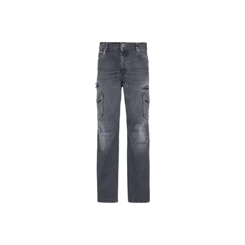 BALMAIN Distressed effect Cargo pockets Jeans-0
