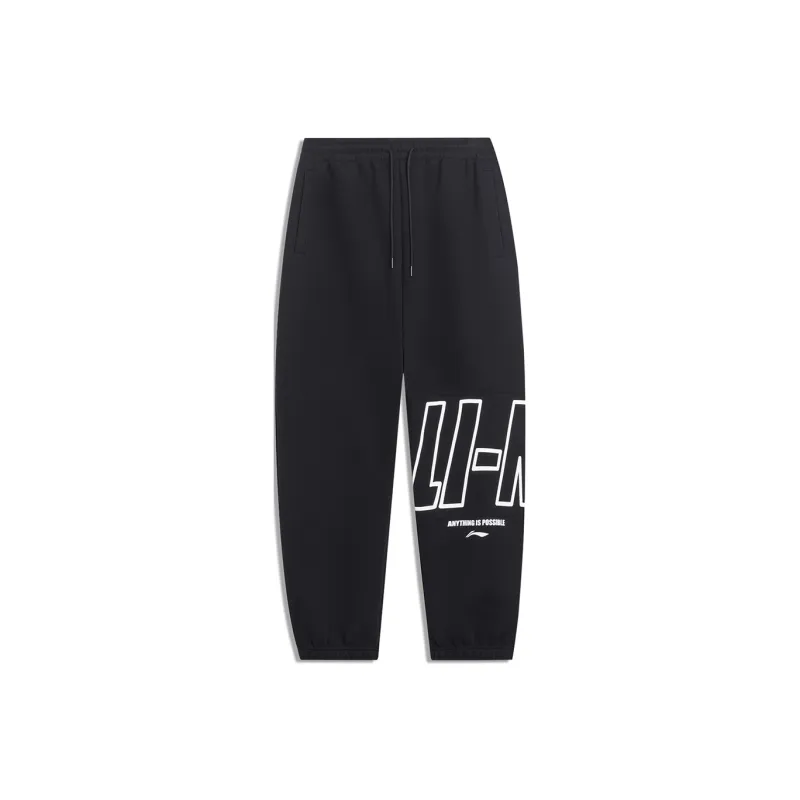 LiNing Sports Life Collection Knitted Sweatpants Men's Black-0