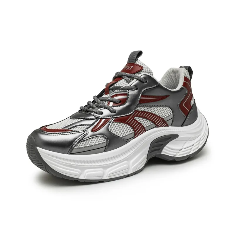 OUGLEMEN Breathable Coverage Support Low Top Chunky Sneakers Men's-12