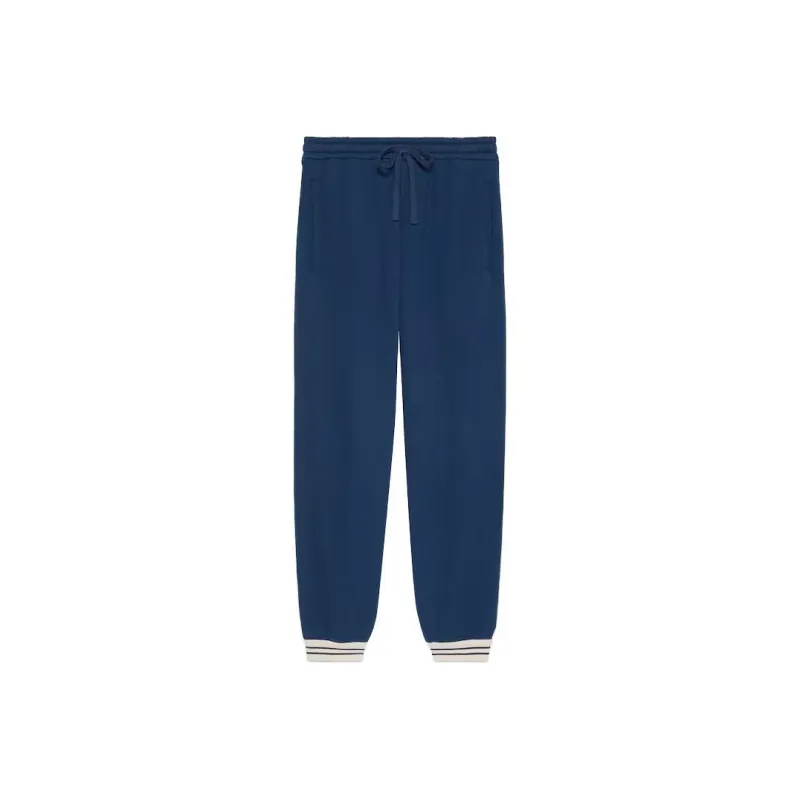 GUCCI Knitted Sports Pants Men's Blue-0
