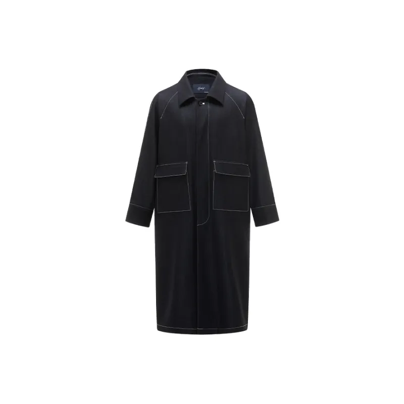 HERBEL Trench Coats Men Black-0