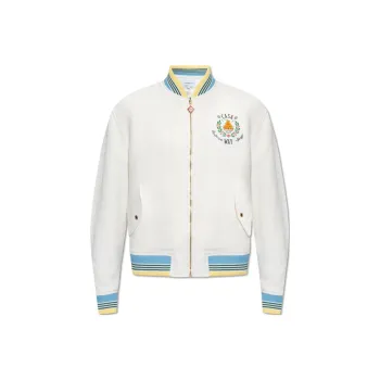 CASABLANCA Trophy Orange Zipped Bomber Jacket