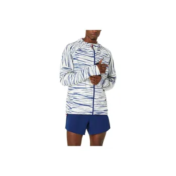 Asics METARUN SHIBORI WATERPROOF JACKET Jackets & Coats Men's Beige/Blue