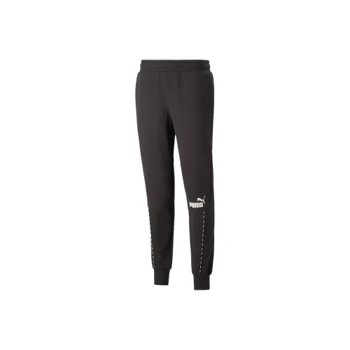 PUMA Essentials Block Tape Sweatpants Men Knitted Sports Pants Men's Black