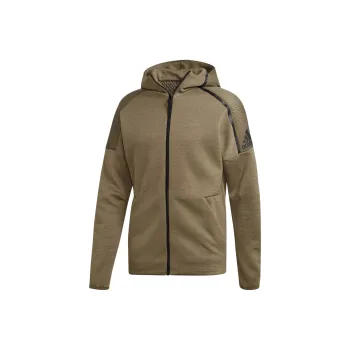 Adidas Fashion Sports Knitted Hooded Jackets Coats Men's Khaki