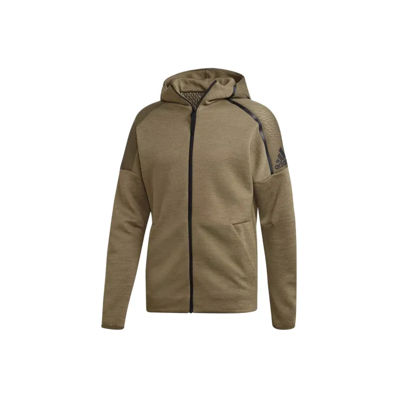 Adidas Fashion Sports Knitted Hooded Jackets Coats Men's Khaki-0