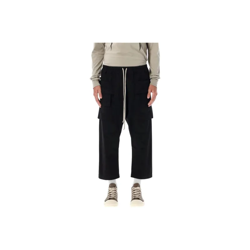 Rick Owens DRKSHDW Creatch Cargo Cropped Drawstring Pants-0