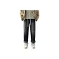 Stone-Washed Gray Thickened and Fleece-Lined