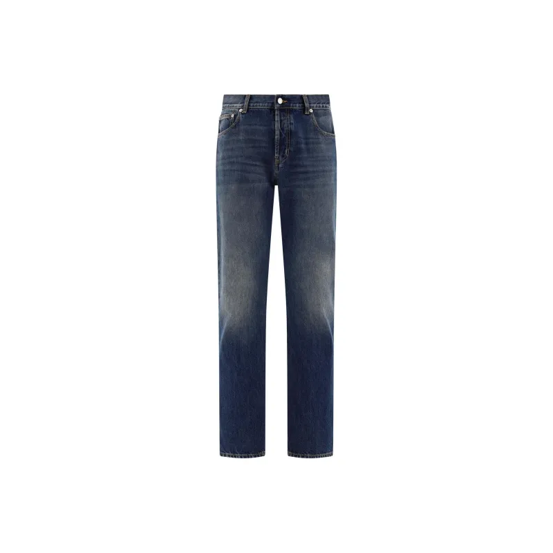 McQ Alexander McQueen Logo Detailed Straight Leg Jeans-0