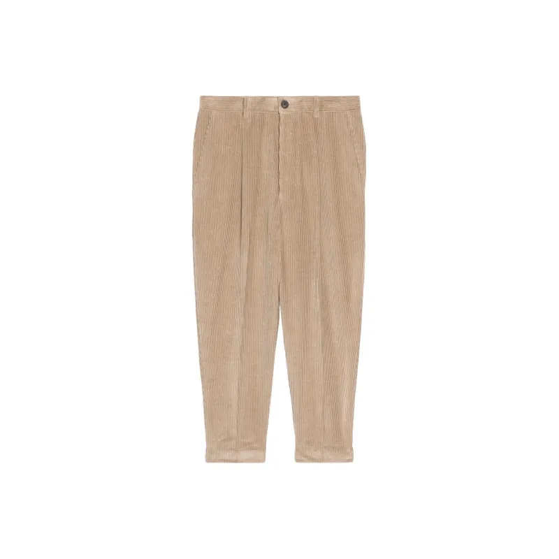 AMIPARIS Tapered Corduroy Cropped Trousers-0