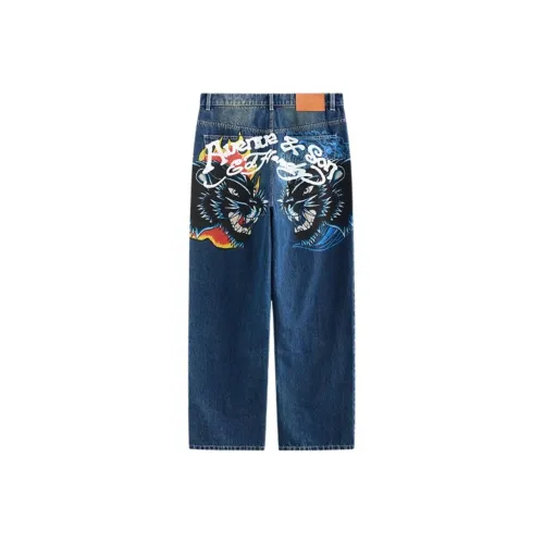 Ed Hardy x DADAOZHIZI,LIANMINGKUAN Jeans Men's Indigo