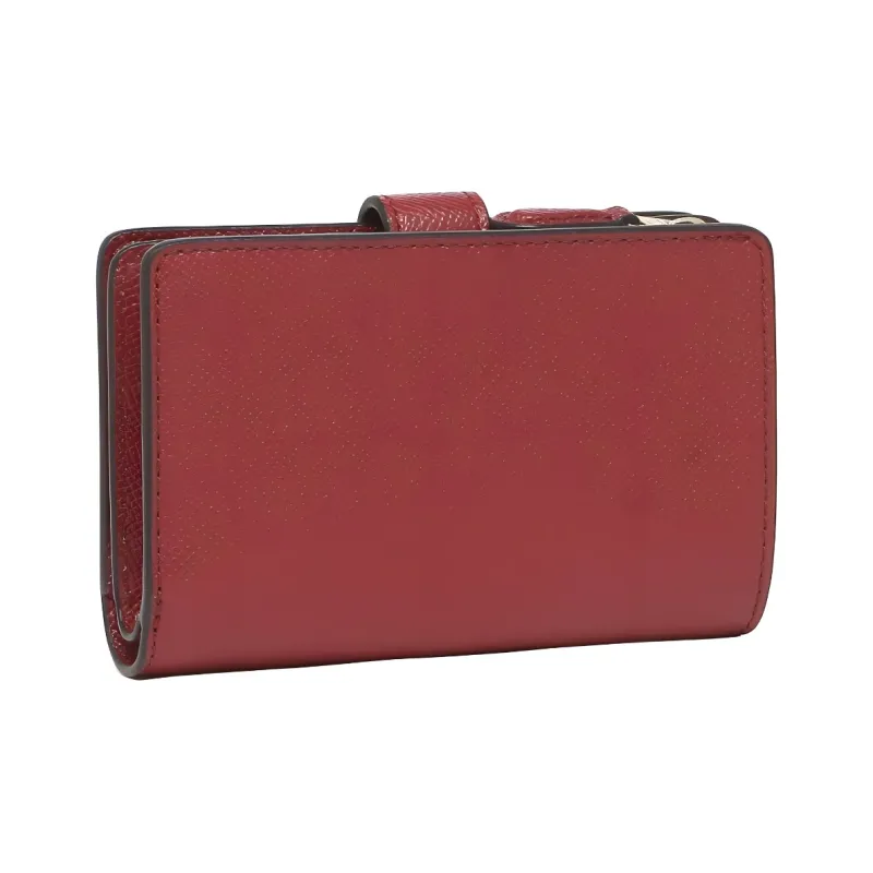 COACH Corner Zip Leather Wallet Medium Size Women's Red-1