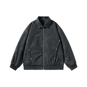 HCHUICHENG Leather Jacket Men's