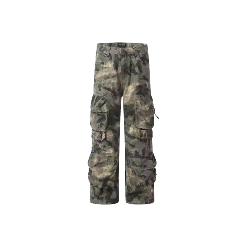 WELTER EXPERIMENT Jeans Unisex Green Camouflage-0