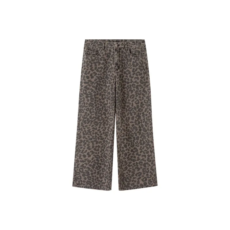 Suamoment Jeans Unisex Leopard Print-0