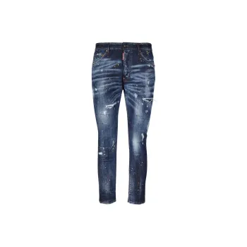 DSQUARED 2 Distressed Paint-Splatter Low-Rise Jeans