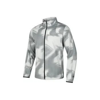 Skechers Jackets Coats Men's Gray White Ink All Over Print