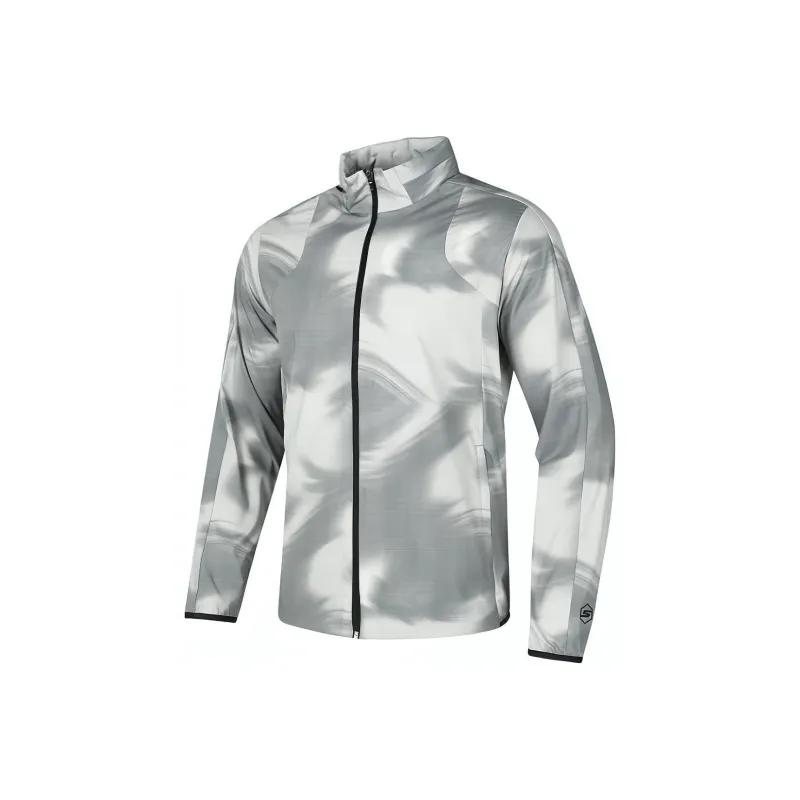 Skechers Jackets Coats Men's Gray White Ink All Over Print-0