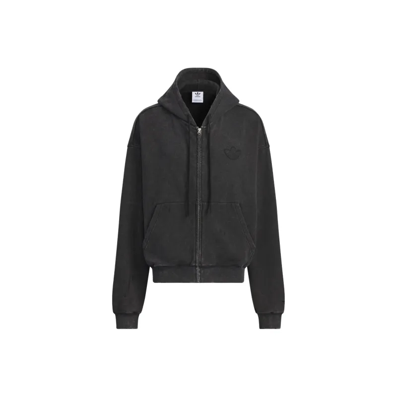 Adidas Originals WASHED FW24 HOODED JACKET Jackets & Coats Men Black-0