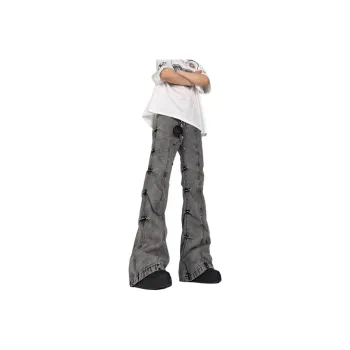 HELEH Jeans Unisex Black Gray Color