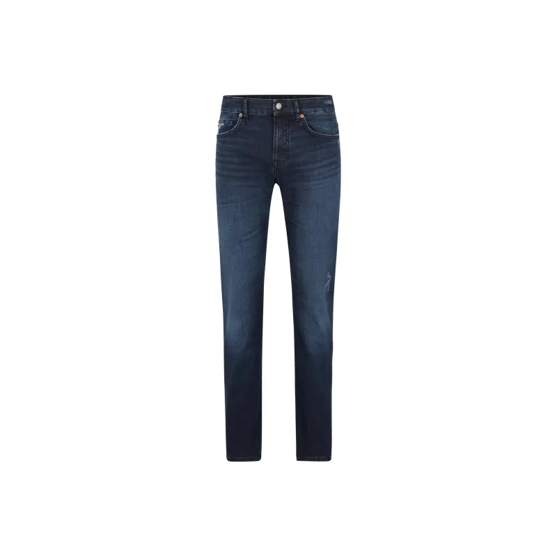 HUGO BOSS Slim-Fit Jeans In Blue Super-Stretch Denim Jeans Men's Blue-0