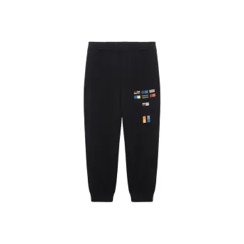 Burberry Badge Appliqué Cotton Jogging Pants