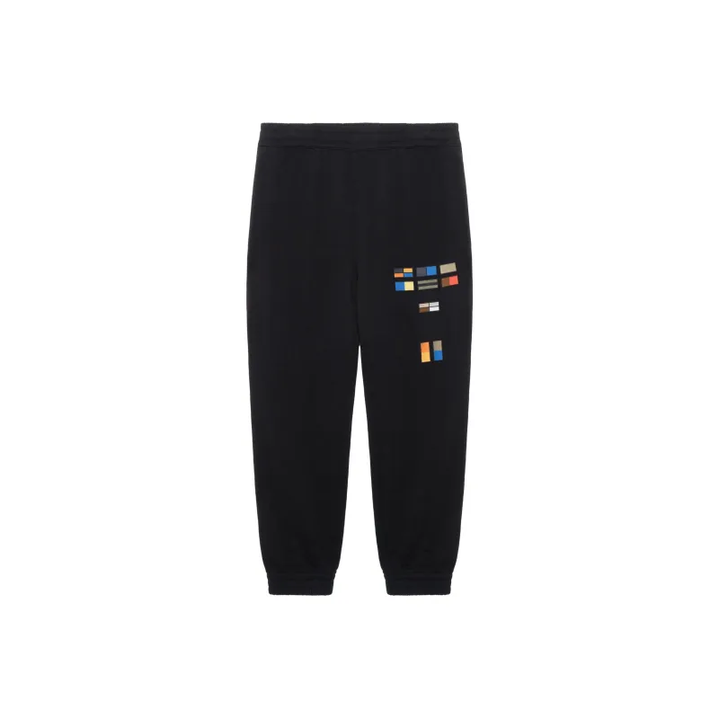 Burberry Badge Appliqué Cotton Jogging Pants-0